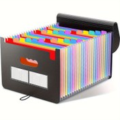 Resim 1 adet 25 Cepler Dosya Klasörü Organizatör, Genişletilebilir Plastik Dosya Kutusu, Kağıt/Belge/Makbuz Organizatör Klasörleri (A4/Mektup Boyutu) Sanat Malzemeleri Klasörü Ofis Okul Ev için Çok Amaçlı Daimi Klasör 