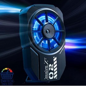 Resim EMXTECH FLA2 Hava Soğutmalı 9 Kanatlı Mavi Işıklı Cep Telefon Soğutma Fanı Radyatör Soğutucu 