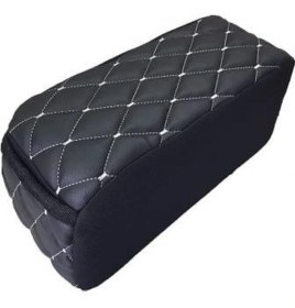 Resim Tegin Chevrolet Aveo 2005-2011 Kolçak Kol Dayama Siyah Deri Gri Desen Montajsız Cepli 