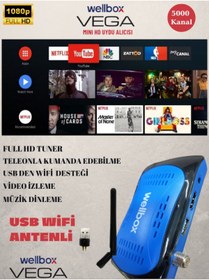 Resim wellbox Wifi Anten Dahil Çanaklı Çanaksız 2024 Model Full Hd Uydu Alıcı Free Ip Tiktok Youtube 