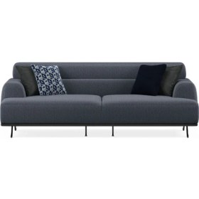 Resim Enza Home Valdera 2,5'lu Koltuk, Keten Dokulu - Gri 