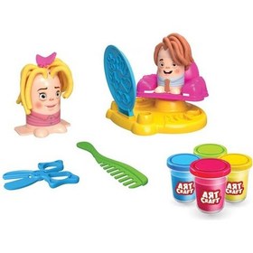 Resim Art Craft Kuaför Seti Oyun Hamuru 4 Renk Hamur 