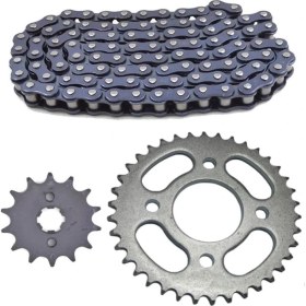 Resim Hsgl Motorsiklet CUP100 Ön Arka Dişli ve Zincir Set 