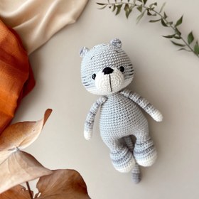Resim Amigurumi Kaplan Oyuncak - Gri 