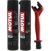 Resim Motul C1 Chain Clean + C4 Chain Lube Factory Line 2 x 400 ml + Fırçalı Yağlama Seti 
