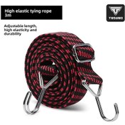 Resim Meridiangoods Tosuod Esnek Kordon Kayışı Kırmızı Siyah 118 İnç Ayarlanabilir Motor Bagajı Kamp Çantası 