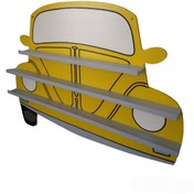 Resim Filocosmos Montessori Oyuncak Araba Rafı Çocuk Odası Raf Sarı Beyaz Stand Vosvos Nostalji El Yapımı Hobi Rafı 