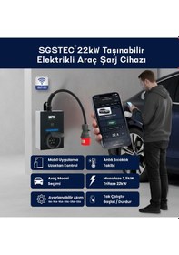 Resim SGSTEC Flex 22kW Soketli Elektrikli Araç Şarj Cihazı 