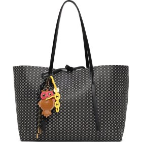 Resim Derimod Kadın Siyah Aksesuarlı Baskılı Omuz Çantası 26PBD272626 