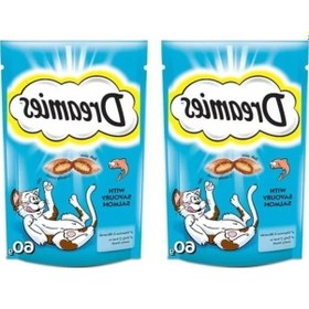 Resim Somonlu Kedi Ödül Maması, 60 Gr X 2'li Paket 0.75 LT - 2.5 LT - 12 KG 