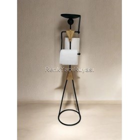 Resim Renk Yapı Rüyası Renk Yapı Siyah Ayaklı Tuvalet Kağıtlığı Wc Kağıtlık Paslanmaz Yedekli Tuvalet Kağıtlığı 