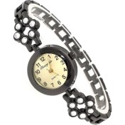 Resim Hanyang Altın Moda Kadın Bilezik Izle Kadın Bayanlar Bilek Saatler Bling Kristal Analog Saat Kadın Elbise Kuvars Izle Montre Femme O144 (Yurt Dışından) 