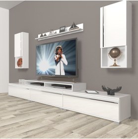 Resim Decoraktiv Ekoflex 270ta Mdf Tv Ünitesi Tv Sehpası - Parlak Beyaz 