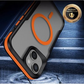 Resim İphone 14 Pro Uyumlu Magsafe Şarj Özellikli Renkli Kenar Airbag Şeritli Zore Lamer Kapak-siyah Siyah 