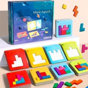 Resim Geometrik Puzzle Oyuncak Eğitim Masaüstü Oyunu Hızlı Savaş Hızlı Etkileşimli Masaüstü Oyunu Eğitim Yardımcıları Noel Hediyesi 