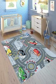Resim Çocuk Eko Punto Kaymaz Dot Tabanlı Yıkanabilir Antibakteriyel Dijital Baskı Çocuk Halısı, CK-10122A-EKOPNT-80X350 