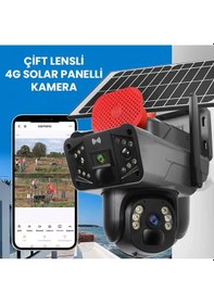 Resim Solar Panelli, Güneş Enerjili, Sım Kartlı 4g, 6mp Çift Lensli Ptz 