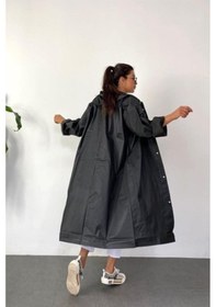 Resim Eleven Markets Eleven Market Kadın Erkek Yağmurluk Kapüşonlu Çıtçıtlı Eva Siyah Yağmurluk M21mrc881r03 Siyah 