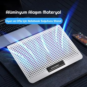 Resim Triline Icecoorel Alimünyum Hız Ayarlı Notebook Soğutucu Ergonomik Stand 