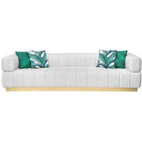 Resim Different Design Continental 3'lü Modern Beyaz Keten Koltuk Üçlü Kanepe 