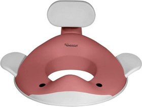 Resim Balina Tasarımlı Çocuk Klozet Adaptörü Kaymaz, Ergonomik, Zararsız Malzeme - Koyu Pembe 