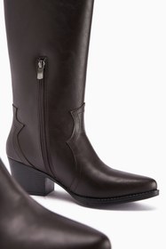 Resim Limoya Frida Kahve Western Kadın Çizme 