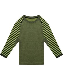 Resim Thermoform Ultimate Merino Çocuk Termal Uzun Kollu İçlik Seti Yeşil Dikişsiz Tasarım Kız Çocuk 