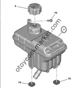 Resim Peugeot 407 (2004-2011) Radyatör Yedek Su Deposu (Orijinal) 