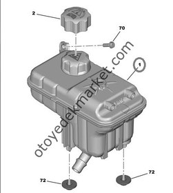 Resim Peugeot 407 (2004-2011) Radyatör Yedek Su Deposu (Orijinal) 