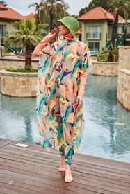 Resim Marina Desenli Pareo Kaftan P2409 