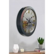 Resim Bahat Salon Ofis Duvar Saati Gri Metal Çerçeve 36 cm 