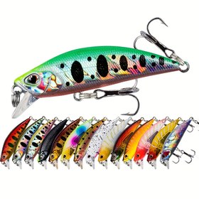 Resim 1 adet Premium Miniature Sinking Minnow Balıkçılık Yem Seti - Dayanıklı ABS Malzemesi ile Gerçekçi Yüzme Yemi, Canlı Renkler (Yeşil, Sarı, Turuncu, Kırmızı, Mavi), Tatlı Su ve Tuzlu Su Balıkçılığı için Mükemmel, Balıkçılık Takımı | Şık Yem | Dayanıklı Yapı, Balıkçılık Aksesuarı 