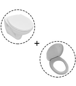 Resim Serel Basic 52 cm Asma Klozet+Serel Fulya Akdeniz Thermoplast Klozet Kapağı 