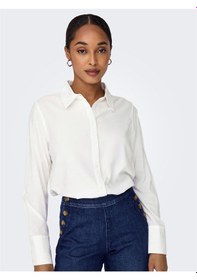 Resim Only Onlberıt Lıfe L/s Shırt Noos Wvn Kadın Beyaz Uk Gömlek - 15320243 