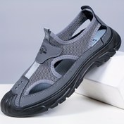 Resim Erkekler için Yeni Yazlık Mesh Nefes Alabilen Delikli Slip-On Günlük Plaj Ayakkabıları, Hafif Yumuşak Tabanlı Spor Ayakkabılar, Sürüş ve Dış Mekan Aktiviteleri İçin Uygun, Tüm Mevsimlere Uyumlu 