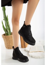 Resim Jiwa Siyah Süet Bağcıklı Bot Çok Renkli 