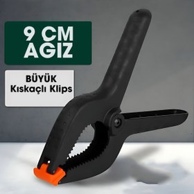 Resim Transformacion Kıskaç Klips Yaylı Işken ce Plastik Kelepçe Güçlü Mafsallı Çene 9 inç 9 cm ağız 722451 