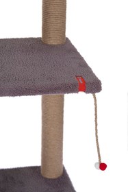 Resim PUGALO 82 Cm Antrasit Iki Katlı Kedi Tırmalama Tahtası Catnipli Tırmalama Tahtası Minder Yüzey 