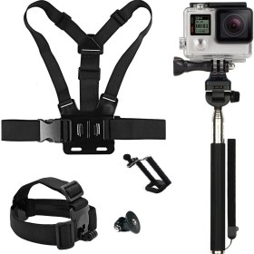 Resim Trendfone Aksiyon Kamera Ve Cep Telefonları İle Uyumlu Monopod Kafa Bandı, Göğüs Bandı Aksesuar Seti 