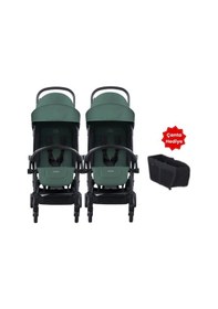 Resim Bumprider Connect³ İkiz Bebek Arabası Black - Olive & Yan Düzenleyici Çanta 