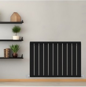 Resim 600x872mm Armoni Yatay Alüminyum Radyatör Silk Patern Black Pütürlü Siyah 