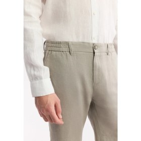 Resim AVVA Erkek Gri Beli Lastikli %100 Keten Relaxed Fit Şort B003732 