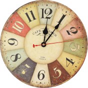 Resim 12" Ev Dekor Saati Renkli Retro Stil Sessiz Tik Tak Kuvars Duvar Saati (#1) (Yurt Dışından) 