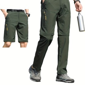 Resim Erkek Taktiksel Kargo Pantolonu - Dayanıklı, Hızlı Kuruyan ve Nefes Alabilen Polyester, Yürüyüş, Koşu, Balıkçılık, Kamp ve Açık Hava Aktiviteleri için Ayarlanabilir Bel Bandı ile Hafif, İlkbahar / Sonbahar Şortları 