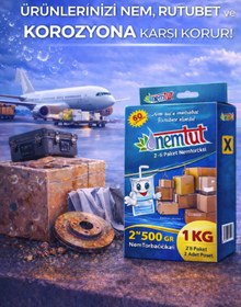 Resim nemtut Lojistik Nem Rutubet Giderici Korozyon Önleyici Koku Giderici 3 Kutu 6 Paket 3 KG 