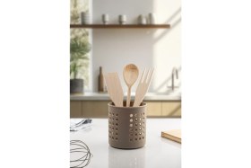 Resim Depa Vizon Silindir Dik Kaşıklık & Tezgah Üstü Düzenleyici & Servis Standı 