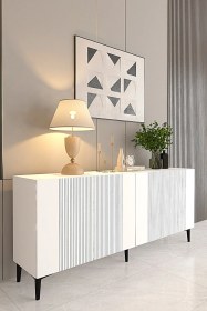Resim Ka1511b Corsa150 Konsol, Kahve Köşesi, Tv Sehpası Beyaz 150cm Beyaz 