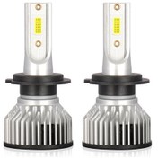 Resim Aubyhe H7 Led Araba Farları, 6000k Soğuk Beyaz Işık, 4000lm Parlaklık, Ip68 Su Geçirmez, 9-36v Geniş Voltajlı, Soğutma Fanlı, Araçlar İçin Ön Far Seti 