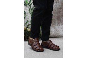 Resim Mehmet Mete 102 Taba Kale Comfort Deri Erkek Sandalet 