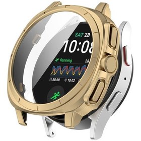 Resim Sansung Galaxy Uyumlu Watch 7 İçin 44mm Pc Temperli Film Entegre Saat Koruyucu Kılıf Şampanya Altın 